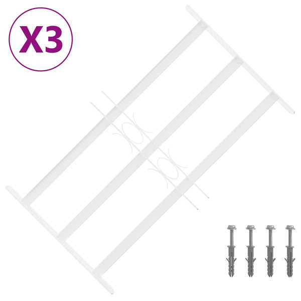 Ikkunoiden turvaverkko 3 ristikkopalkilla 3 kpl 43-74 cm