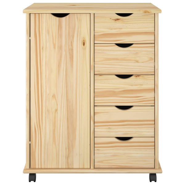 Rullaava kaappi 63,5 x 39 x 79 cm Massiivinen mänty Ruskea