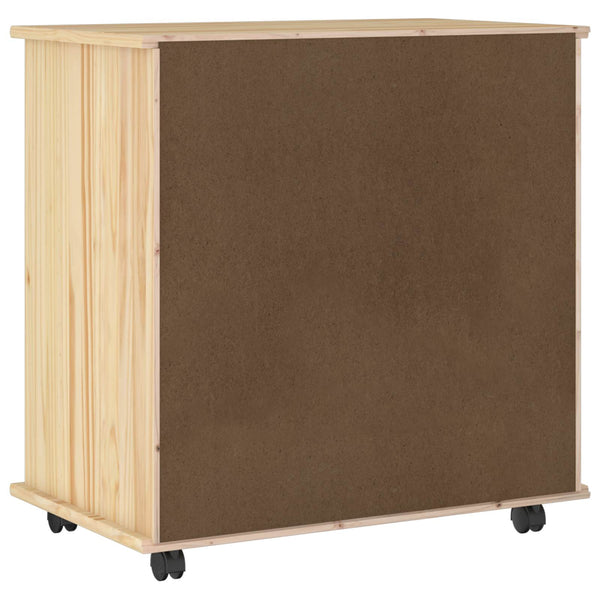 Rullaava kaappi 63,5 x 39 x 65,5 cm Massiivinen mänty Ruskea