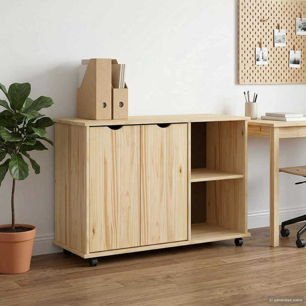 Rullaava kaappi Ruskea 100 x 39 x 65,5 cm Massiivinen mänty