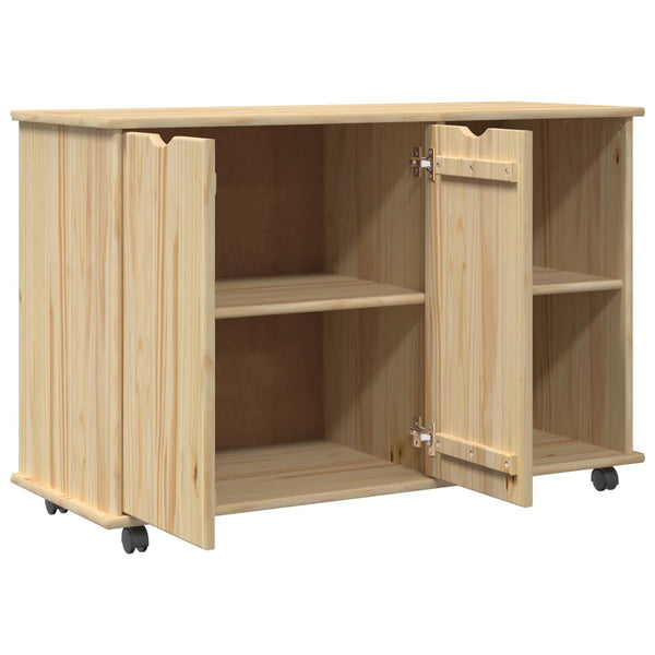 Rullaava kaappi Ruskea 100 x 39 x 65,5 cm Massiivinen mänty