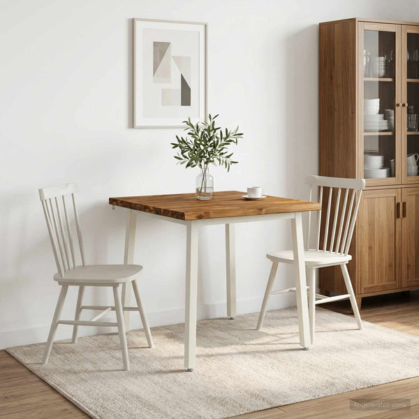 70 x 70 x 75 cm Tiheä akasiapuu Luonnollinen ja valkoinen Neliö