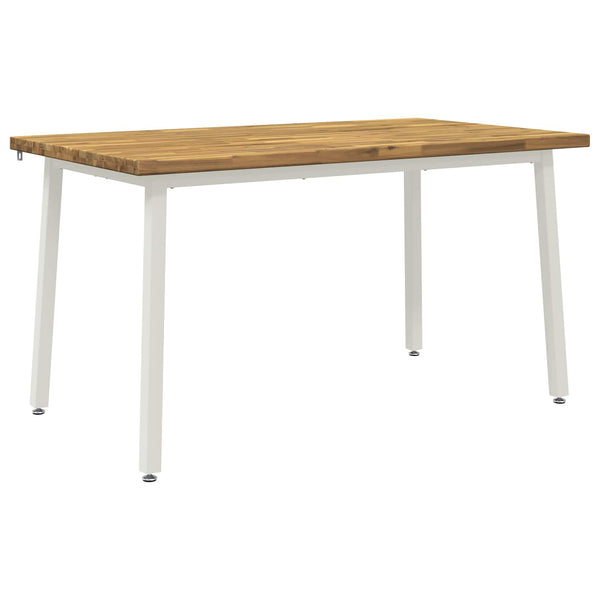 140 x 70 x 75 cm Tiheä akasiapuu valkoinen Suorakaide