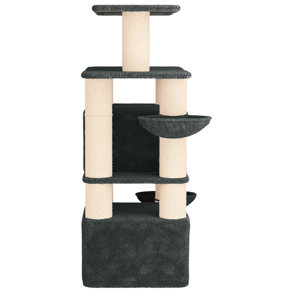 Kissanpuu sisaliraapimispuilla Tummanharmaa 147 cm 2 kpl