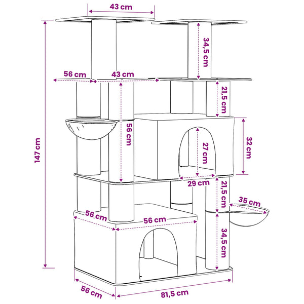 Kissanpuu sisaliraapimispuilla Kerma 147 cm 2 kpl