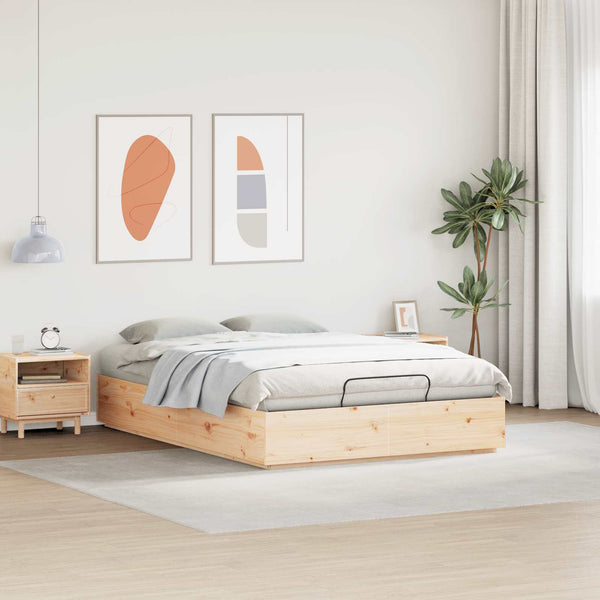 Rahi sängyn runko säilytystilalla Luonnollinen 4FT6 Double