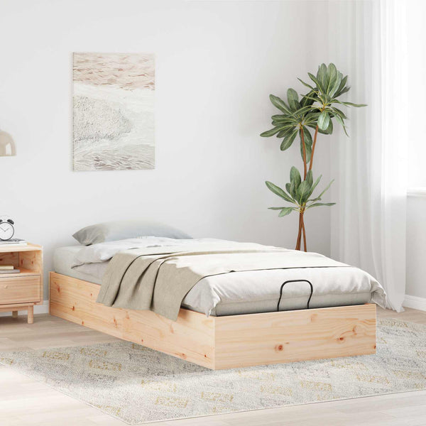 Rahi sängyn runko säilytystilalla Luonnollinen 90 x 200 cm