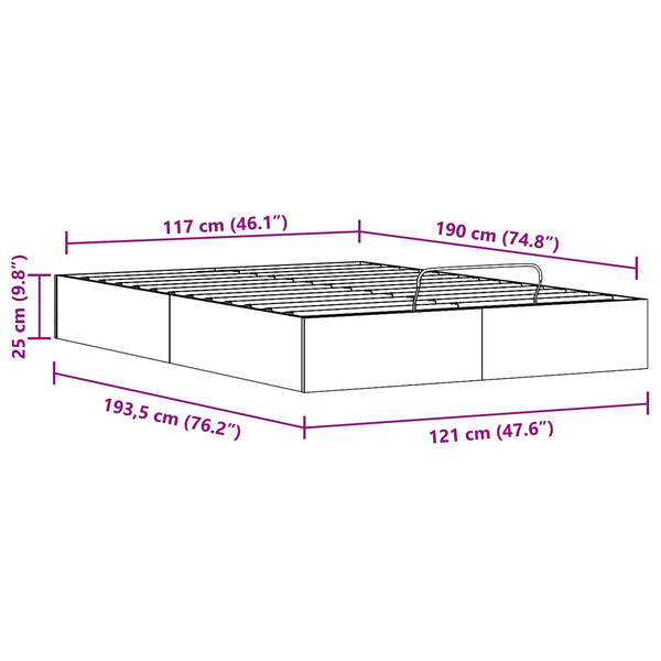 Rahi sängyn runko säilytystilalla Valkoinen 4FT Small Double
