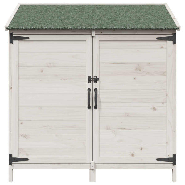 Puutarhasuoja valkoinen 106 x 56 x 113,5 cm Säteisen kuusipuu