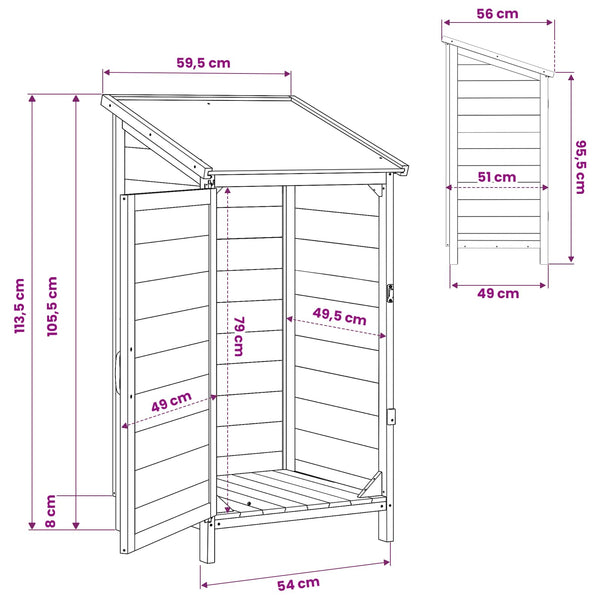 Puutarhasuoja Harmaa 59,5 x 56 x 113,5 cm Säteisen kuusipuu