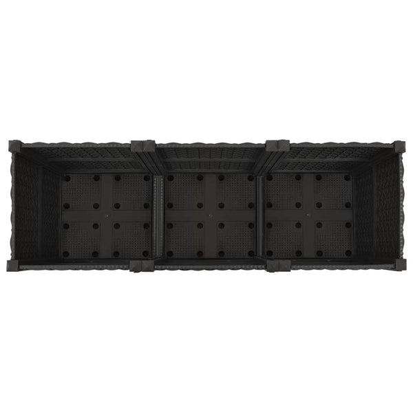 Puutarhavaltikka, jossa on pyörät Musta 120 x 40 x 44 cm PP