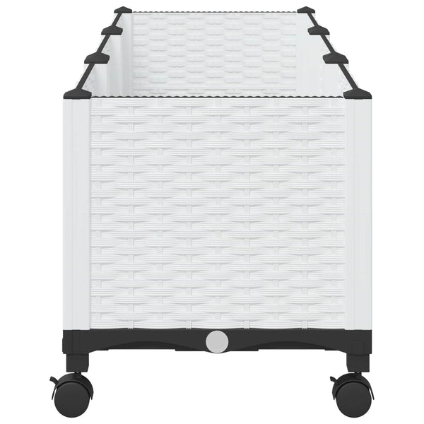 Puutarhavaltikka, jossa on pyörät valkoinen 120 x 40 x 44 cm PP