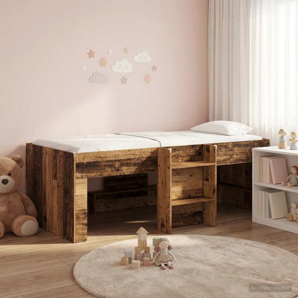 Lasten korkea sänkykehys Vanha puu 2FT6 Small Single
