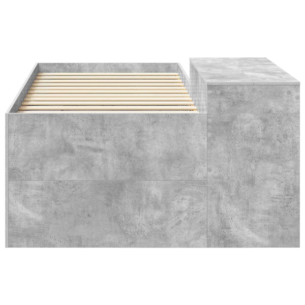 Lasten korkea sänky ja työpöytä Betoninharmaa 80 x 200 cm