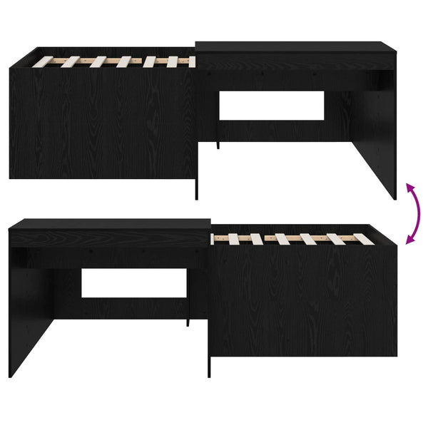 Lasten korkea sänky ja työpöytä Musta 90 x 200 cm Tekninen puu