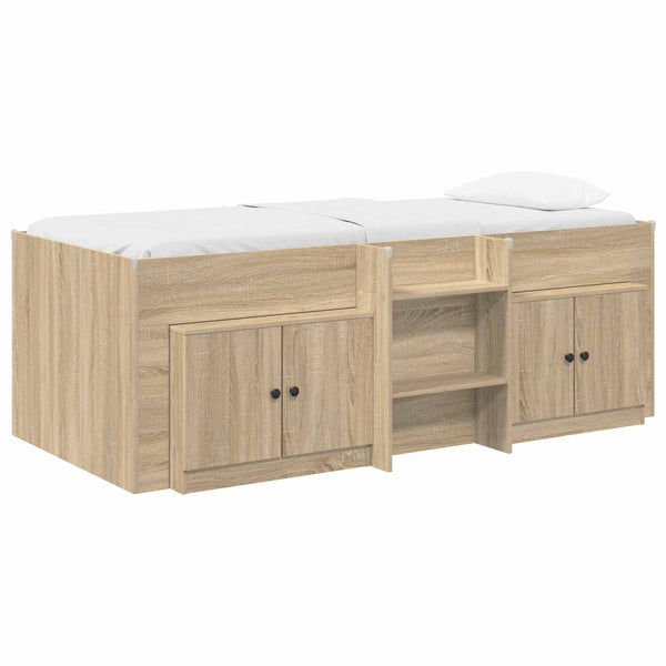 Loft-sängyn kehys kaapilla 3 kpl Sonoma-tammi Tekninen puu