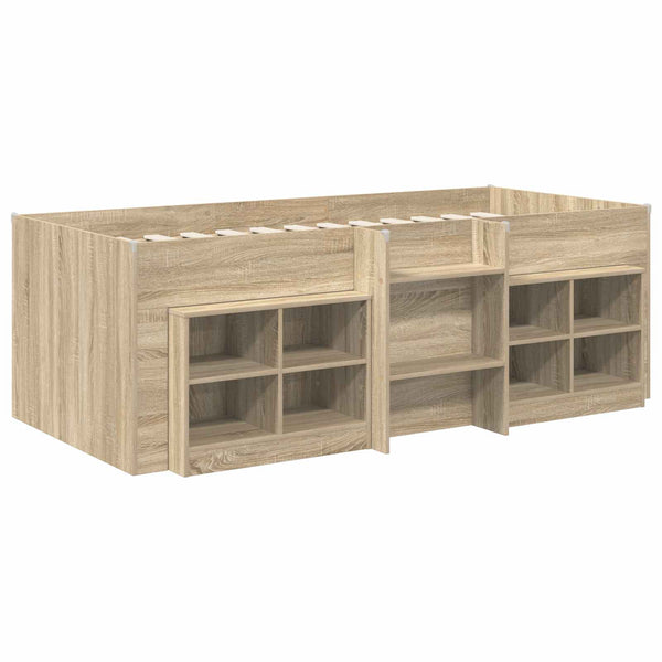 Loft-sängyn kehys kaapilla 3 kpl Sonoma-tammi Tekninen puu