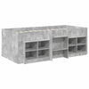Loft-sängyn kehys kaapilla 3 kpl Betoninharmaa Tekninen puu