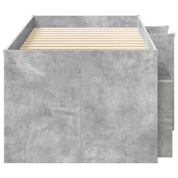Loft-sängyn kehys kaapilla 3 kpl Betoninharmaa Tekninen puu