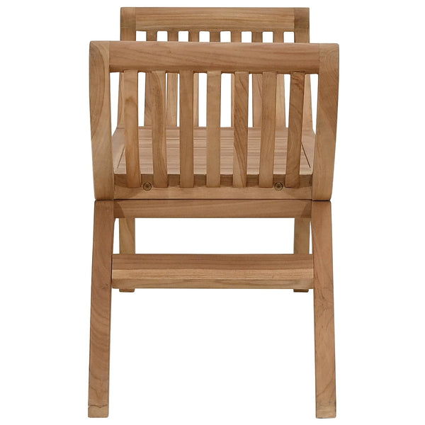 Puutarhapenkki 2 -Seater 126 cm Tiikkipuu Luonnollinen