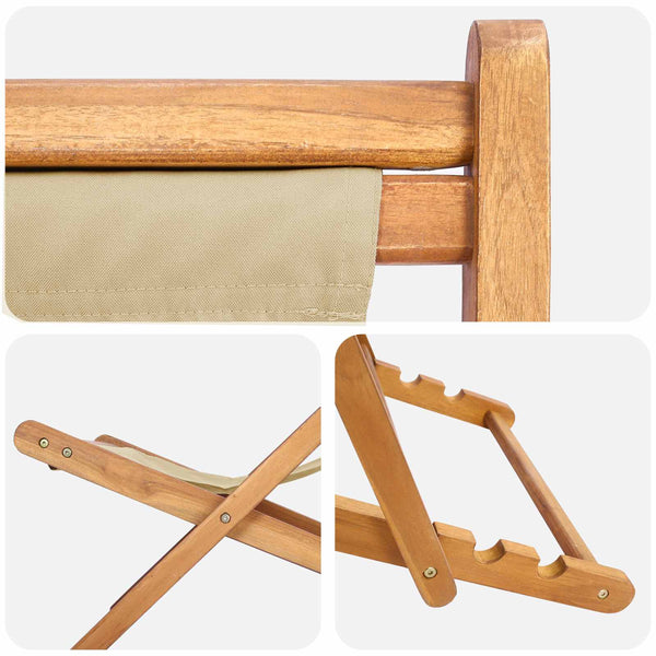 Rantatuoli Beige Tiikkipuu