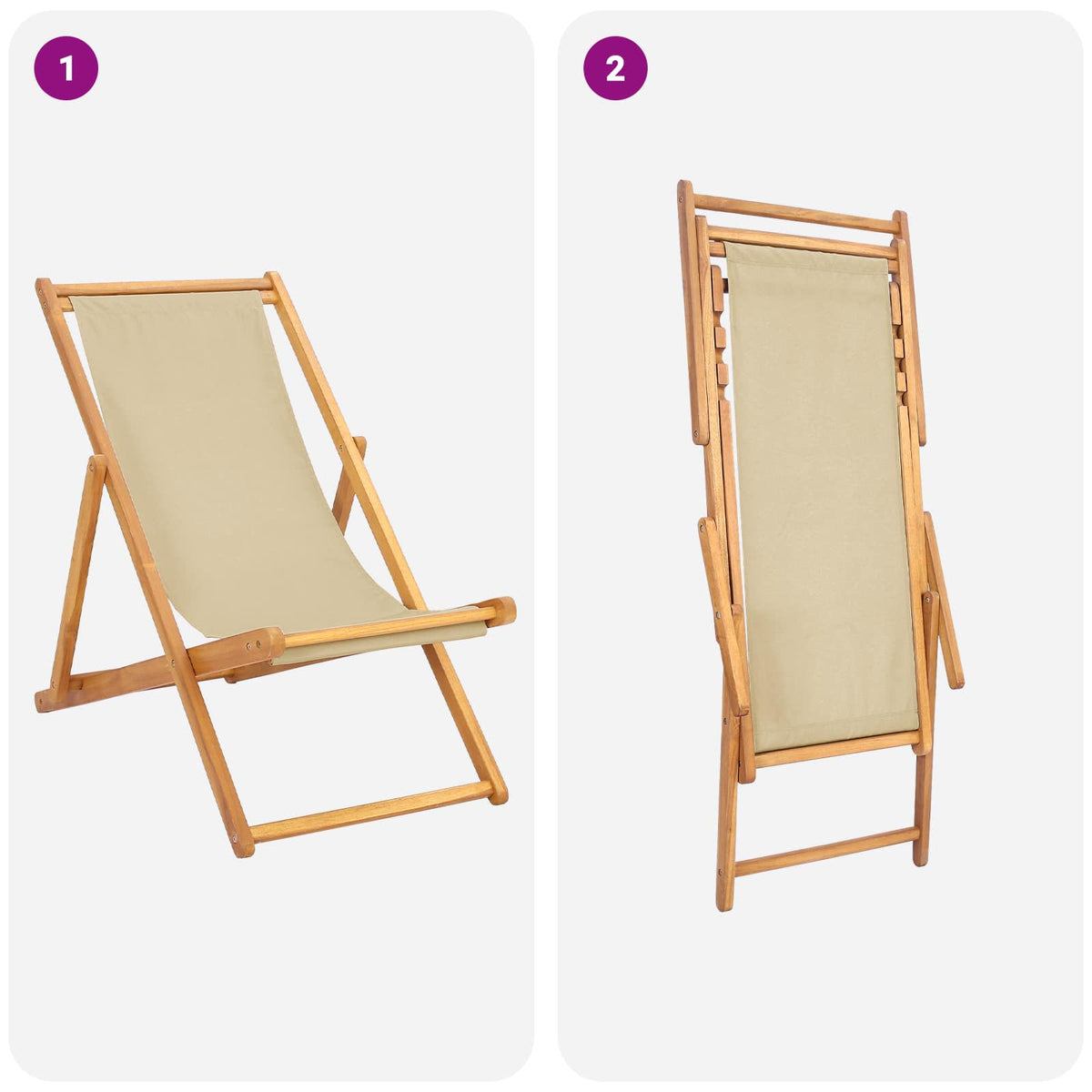 Rantatuoli Beige Tiikkipuu