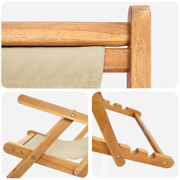 Rantatuoli Beige Tiikkipuu