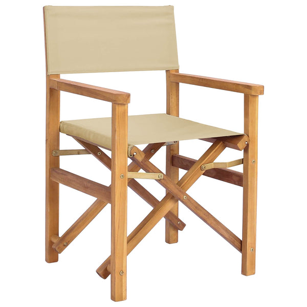 Ruokatuoli Ruskea ja beige 56 x 54 x 87 cm Tiikkipuu