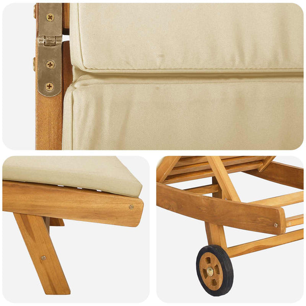 Aurinkotuoli Polyesteri Ruskea ja beige