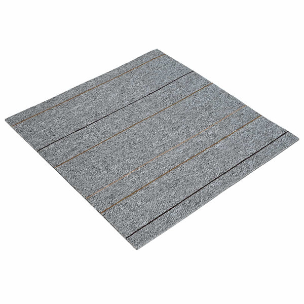 Matto laatta Vaaleanharmaa raidallisella 50 x 50 cm 36 kpl