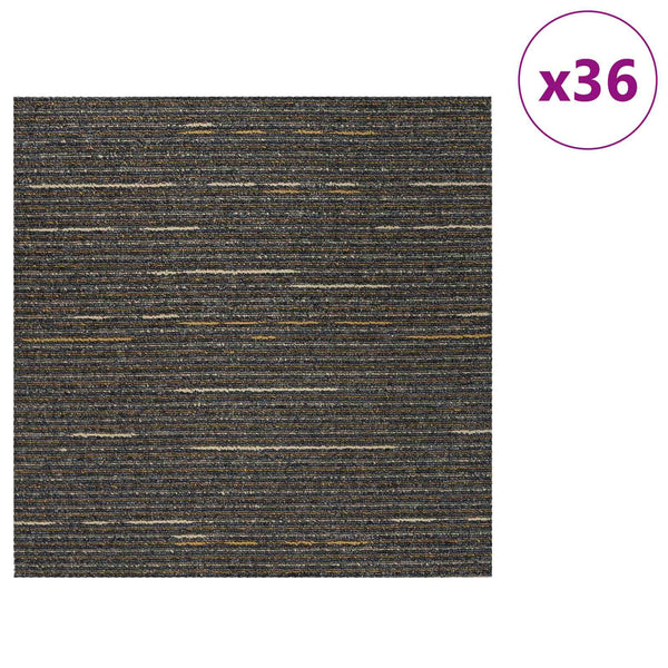 Matto laatta Raitaraitainen Vaalea Ruskea 50 x 50 cm 36 kpl