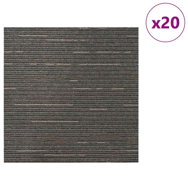 Matto laatta Raidallinen Tumma Ruskea 50 x 50 cm 20 kpl
