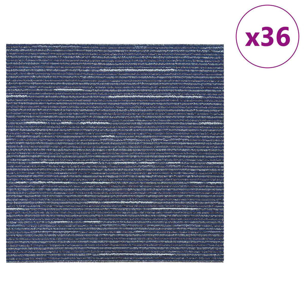 Matto laatta Raidallinen Sininen 50 x 50 cm 36 kpl PP ja Bitumi