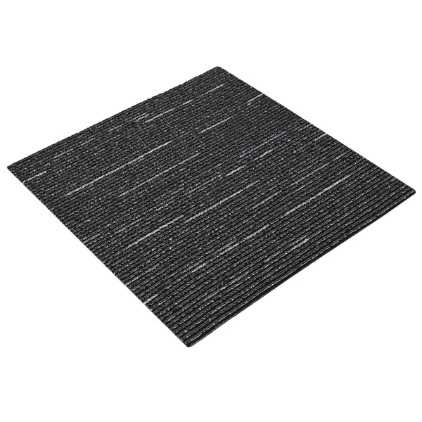 Matto laatta Raidallinen Musta 50 x 50 cm 36 kpl PP ja Bitumi