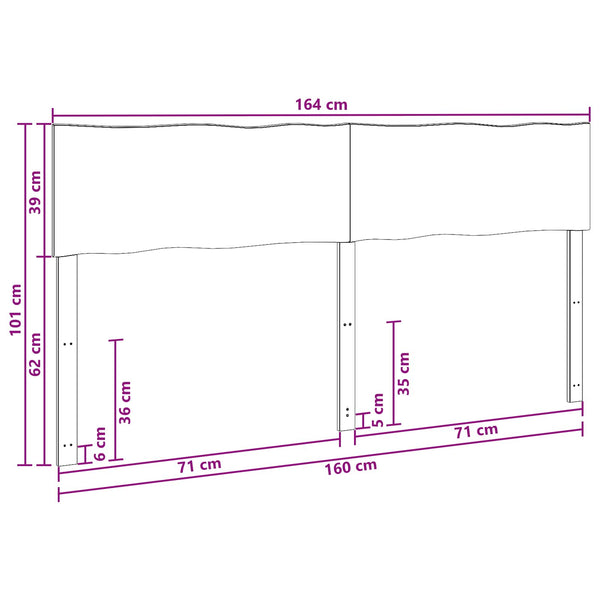 Luonnollinenreunainen sängynpääty ROSTOCK Luonnollinen 160 cm