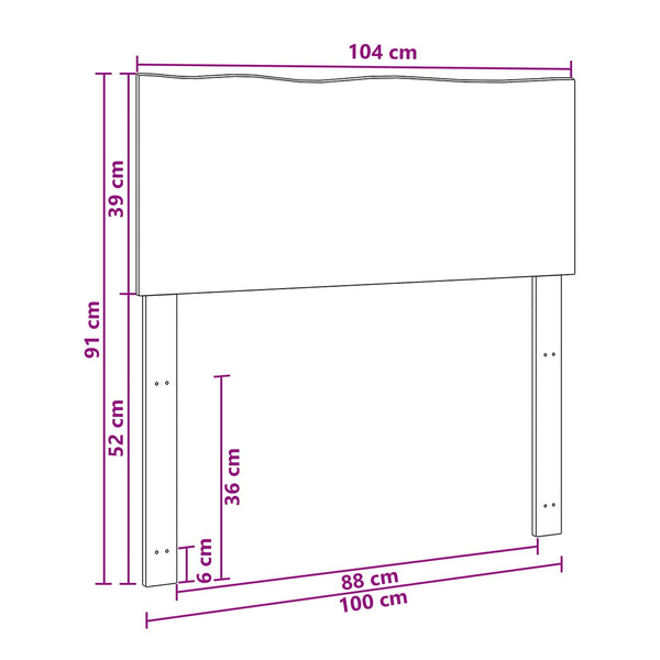 Luonnonreunainen sängynpääty ROSTOCK Luonnollinen 100 cm