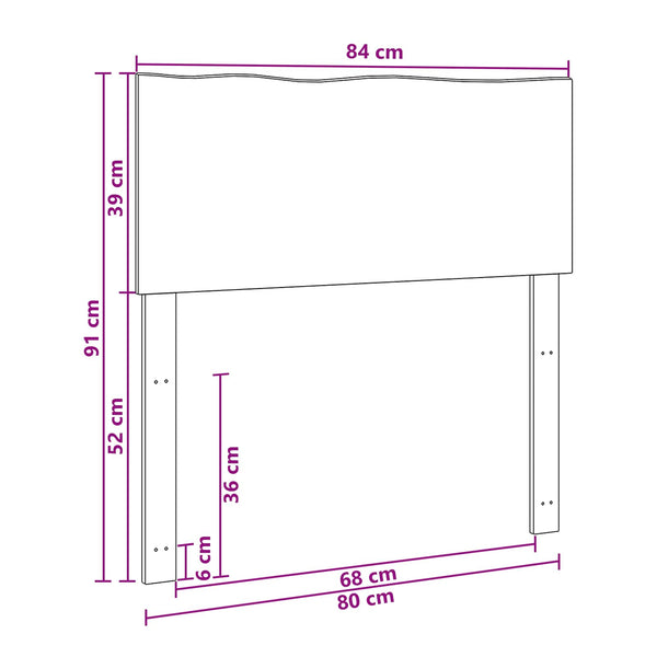 Luonnonreunainen sängynpääty ROSTOCK Luonnollinen 80 cm