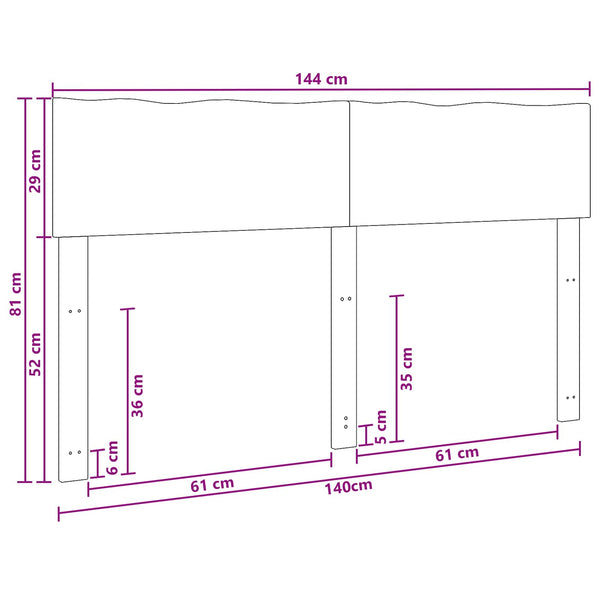 Luonnonreunainen sängynpääty ROSTOCK valkoinen 140 cm