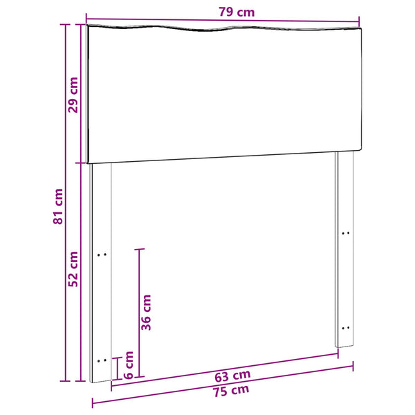 Luonnonreunainen sängynpääty ROSTOCK Luonnollinen 75 cm