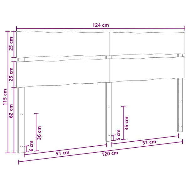 Elävä reuna sängynpääty ROSTOCK Luonnollinen 120 cm