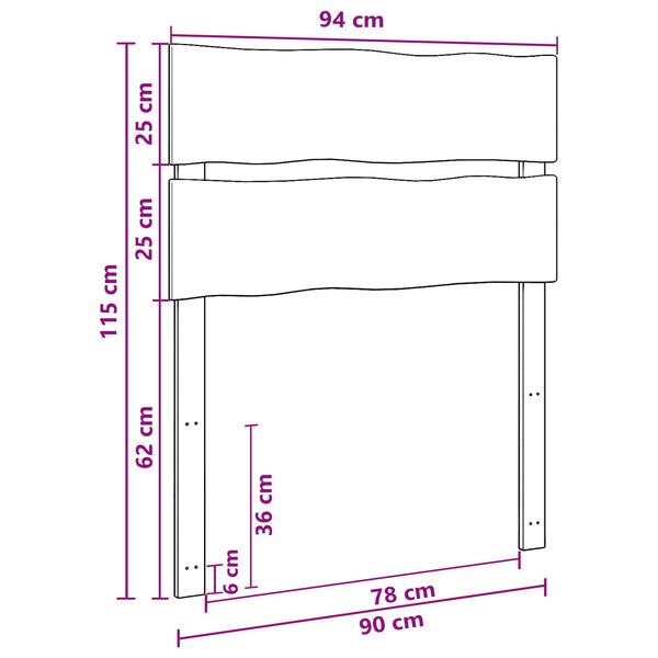 Elävä reuna sängynpääty ROSTOCK valkoinen 90 cm Tiheä akasiapuu