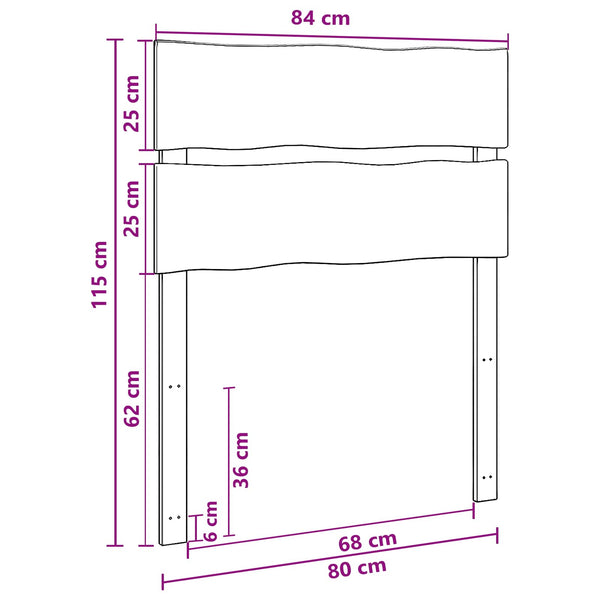 Elävä reuna sängynpääty ROSTOCK valkoinen 80 cm Tiheä akasiapuu