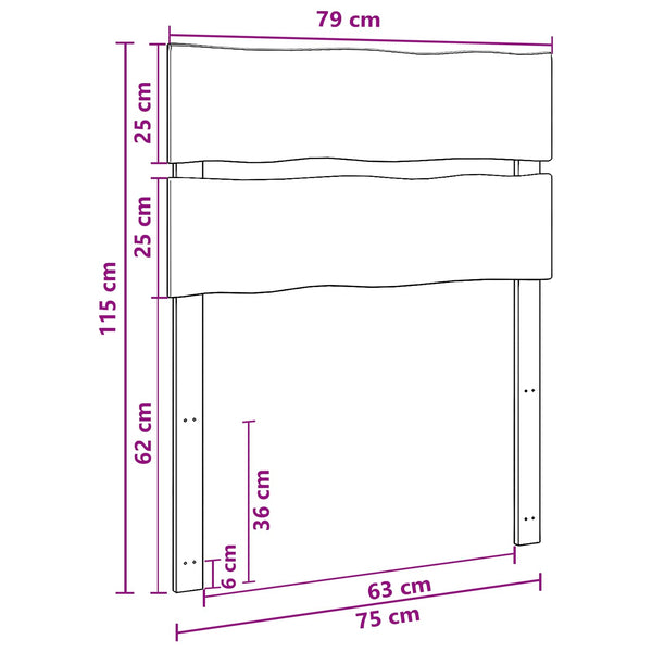 Elävä reuna sängynpääty ROSTOCK valkoinen 75 cm Tiheä akasiapuu
