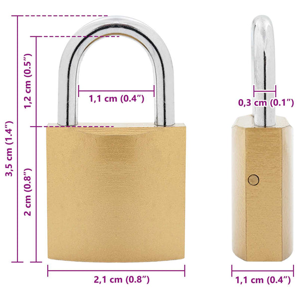 U-lukko avaimilla 6 pcs Messinki Rauta