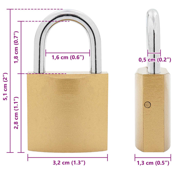 U-lukko avaimilla 6 pcs Messinki Rauta