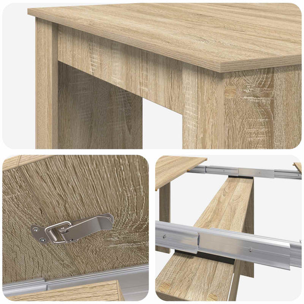 Ruokailupöytä 240 x 85 x 75 cm Tekninen puu Sonoma-tammi