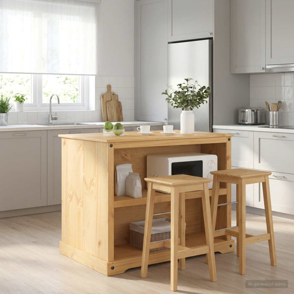 Keittiösaari Setti Hunajavaha 112 x 77 x 91,5 cm Massiivipine