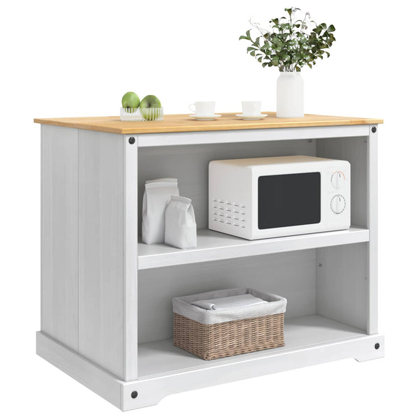 Keittiösaari Setti Valkoinen ja hunajavaha 112 x 77 x 91,5 cm
