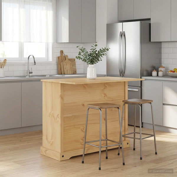 Keittiösaari Setti Hunajavaha 112 x 70 x 91,5 cm Massiivipine