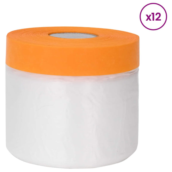 Pölysuojus liimateipillä 12 kpl Läpinäkyvä 55 x 3300 cm HDPE